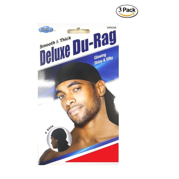 New Dream Deluxe Du-Rag Red 3 Pack Smooth & Thick,