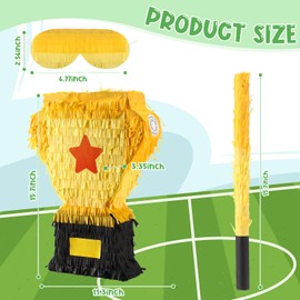 Trophy Pinata for Birthday Party Supplies Football Pinata with Pinata Blindfold and Bat Decoration for Boys Girls Adults Birthday Party Supplies