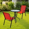 Bylring Stackable Outdoor Dining Chairs Textilene Fabric Metal Frame 330