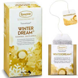 Ronnefeldt Teavelope Winter Dream Tea– Naturally Caffeine-Free South African Rooibos Herbal Chai with Orange, Caramel, Cinnamon & Cloves – 25 Individually Wrapped Tea Bags