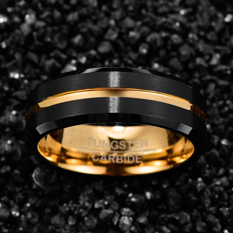 Nuncad Men's Ring, Tungsten Wedding Band, Couple Ring, Brushed, Simple,