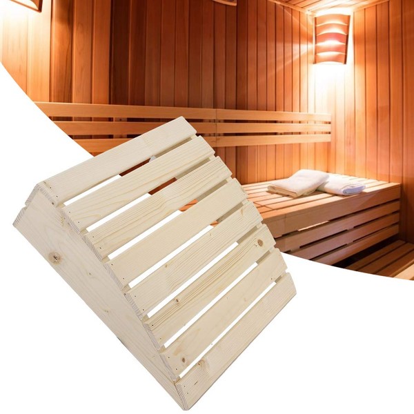 Wooden Sauna Pillow,Sauna Headrest, 37 x 39 x10 cm Sauna Room Pillow Headrest Sauna Supplies for Stiff Neck, Shoulder Pain, Spinal Health and Relaxation, Wooden Sauna Pillow Headrest Room Supplie