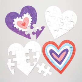Baker Ross Heart Colouring Puzzles (Pack of 10)