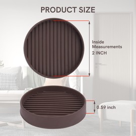 COMFORING Non Slip Furniture Pads 2 Inch Rubber Pads for Furniture Feet Bed Couch Stoppers Anti Slide Caster Cups Floor Protectors (Round, 4 Pcs)
