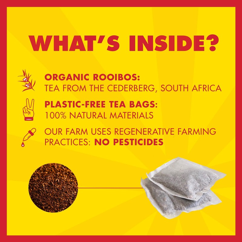 BOS Organic Rooibos Caffeine Free Tea Bags Carton, Classic Blend