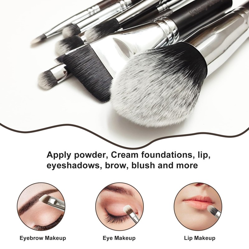 Reise-Make-up-Pinsel-Set, Make-up-Pinsel mit Etui für Foundation, Puder, Concealer, Lidschatten, 8