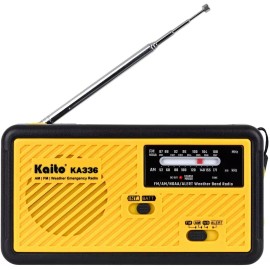 Kaito KA336 Emergency AM FM NOAA Weather Alert Radio with Solar and Crank
