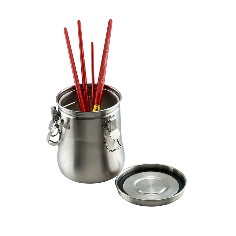 Newton Air-Tight Stainless Steel Brush Washer- Deluxe Leak-Proof Paintbrush Cleaning