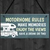 RED OCEAN Motorhome Rules Sign Hanging Door Plaque Motorhome Caravan