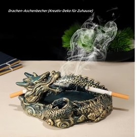 Vyloky Dragon Ashtray, Resin Ashtray, Decoration for Smokers, Creative Gift Idea, Living Room Decoration, Office Accessories, Tea Table Decoration, Smoking Gift (Bronze (Colour))