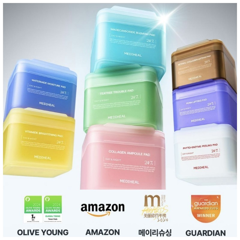 MEDIHEAL Square Toner Pads 200ea, Type:PDRN Lifting Pad