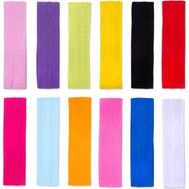 CCINEE 12pcs Sport Headband for Men & Women,Colourful Sweatband Non-Slip Head Wrap Bands for Men Women Workout Running Yoga Excercise