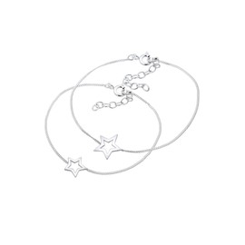 Elli Bracelet Set Mother Child Stars Astro Cut Out 925 Silver, Silver, None