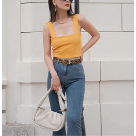 taffeta alley Leopard Belts for Women,Leopard Print Belts for Women Dresses,Leather Dress Belts Gold Buckle Belt Women 100cm