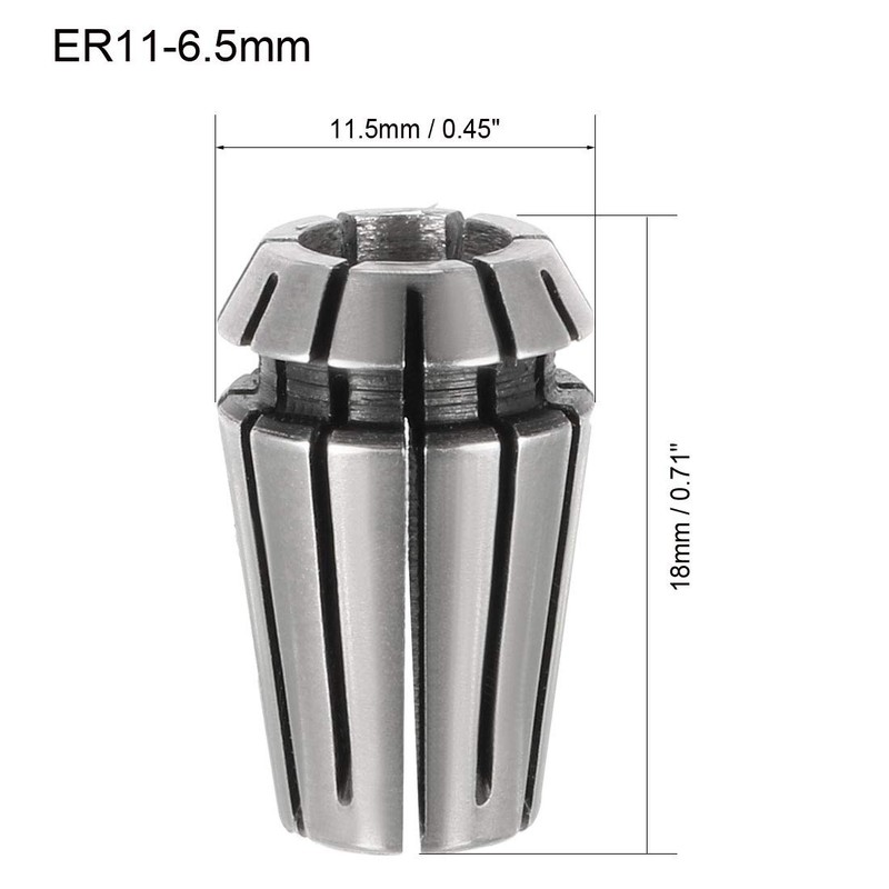 sourcing map ER11 6.5mm Spring Collet Chuck for CNC Engraving