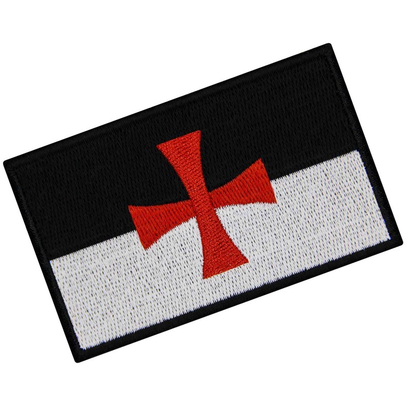 EmbTao The Templars Crusaders Knights of Cross Flag Patch Embroidered