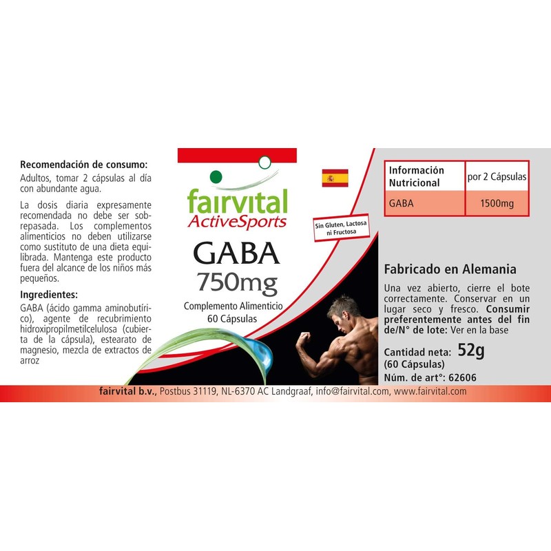 Fairvital GABA Capsules 750 mg - High Dose - 1500