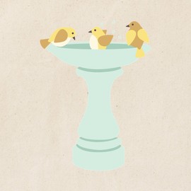 CafePress Birdbath Tote Bag Reusable Natural Beige Canvas Shopping Bag