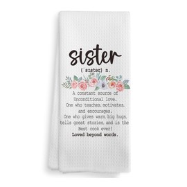NOQL Sister Gifts Kitchen Towels and Dishcloths, Gifts for Sister, Sisters Gifts from Sister, Sister, Best Sister Hand Towels Tea Towels for Bathroom Kitchen, 16×24 Inches