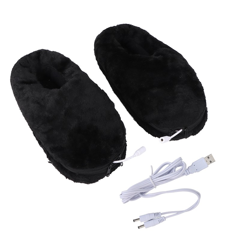 USB Heating Shoes Men Women Washable Outdoor Soft Plush Electric