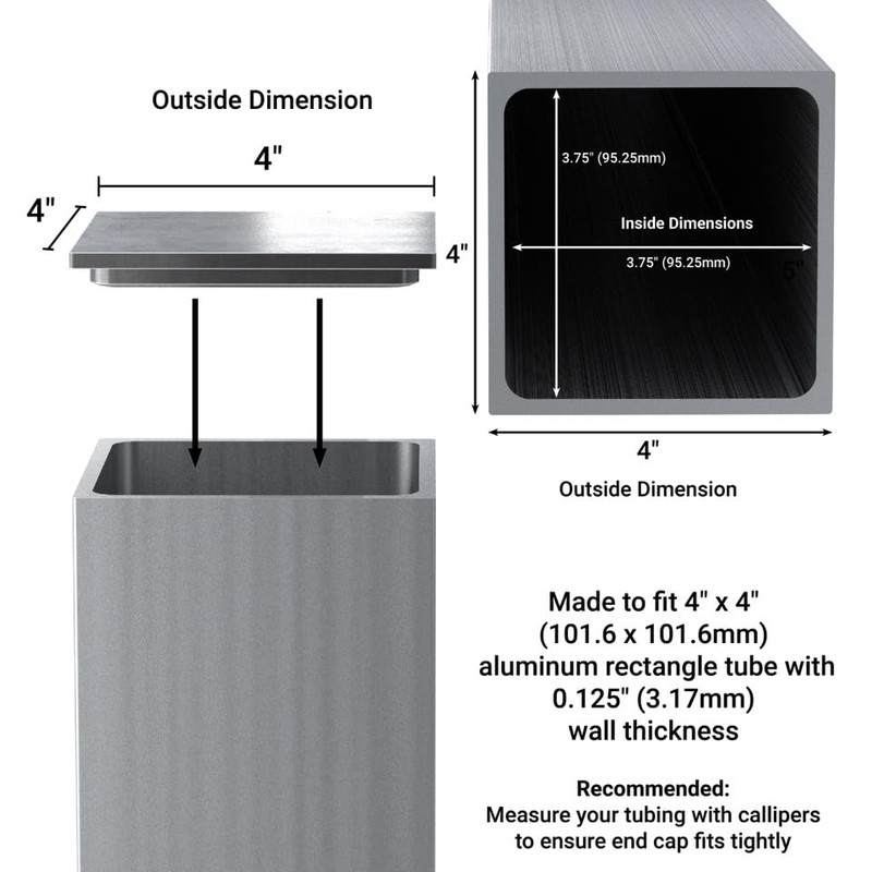 Nelsons CNC 4 Pack 4x4 Inch Aluminum Square Edge Square