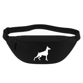 Huuraa Bauchtasche Dobermann Silhouette Geschenk 2,5 Liter Black Dobermann Geschenkidee