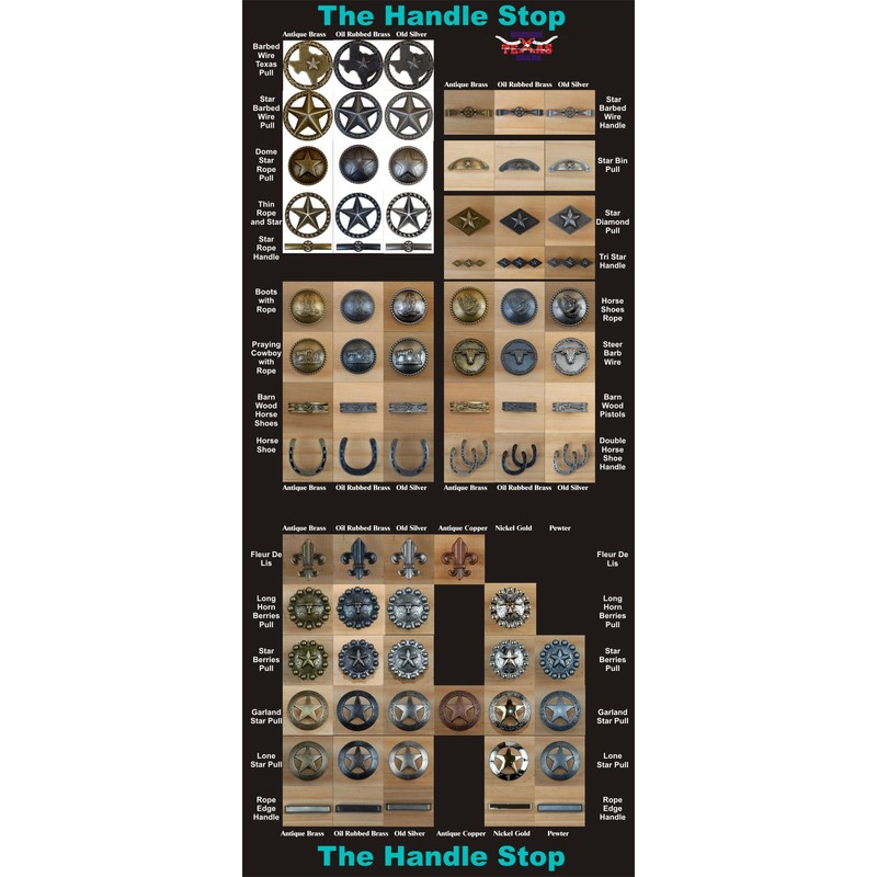 Set of 6 Thin Rope and Star Drawer Cabinet Pull