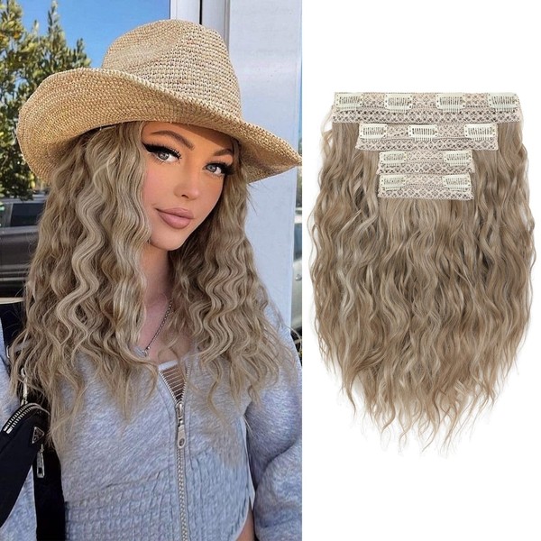 REECHO Clip in Hair Extensions, 4PCS Hair Extensions 12" Short