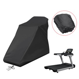 TOLIDA Black 210D Treadmill Cover - Dustproof Waterproof Running Machine Cover with Zipper and Drawstring, Fitness Equipment Protective Cover for Non-Folding, Jogging Machine and Exercise Bikes