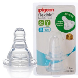 PIGEON | x2 Tetina Boca Standard para Biberones Anticolicos de Silicona Suave de Bebé | Cosas para Bebes Recien Nacidos - Articulos para Bebe Biberon con Ajuste de Flujo y Succión Fácil | Tamaño Y