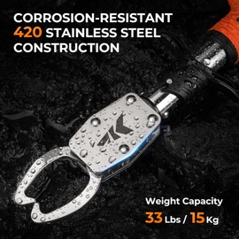 KastKing Paradox 11’’ Pistol Lip Grip, Corrosion-Resistant 420 Stainless Steel, Ergonomic Non-Slip Elastomer Handle, Easy-to-Use Trigger, Spring-Loaded Jaws for a Firm and Safe Hold