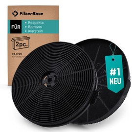 FilterBase® Activated Carbon Filter 2 Pieces Suitable for Respekta MIZ1000N, Bomann KF 574, Klarstein 10032843, TMFILT4 Cooker Hood