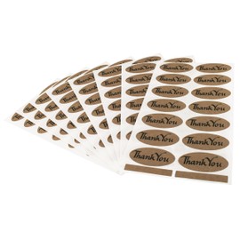 ChromaLabel 1 x 2 Inch Oval Kraft Labels, Imprinted, 112 Pack, Thank You