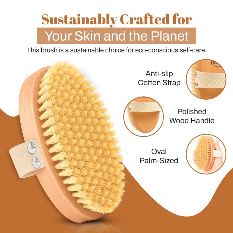 DSG PRO Firm Exfoliating Body Brush – Beech Wood &
