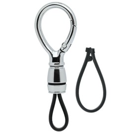 DIGOYE Tool-free Quick Release Car keychain Metal & TPU Strap Key Chain Detachable Cute Key Fob Holder for Men & Women (Oval, Silver)