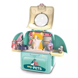 iPidelo - Juego Mochila Maletin Veterinario Infantil Juguete Educativo Niñas Niños (Verde)