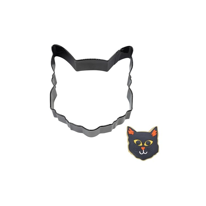 R&M Cat Lover's Cookie Cutter, Cat Face Cookie Cutter, 3.5",