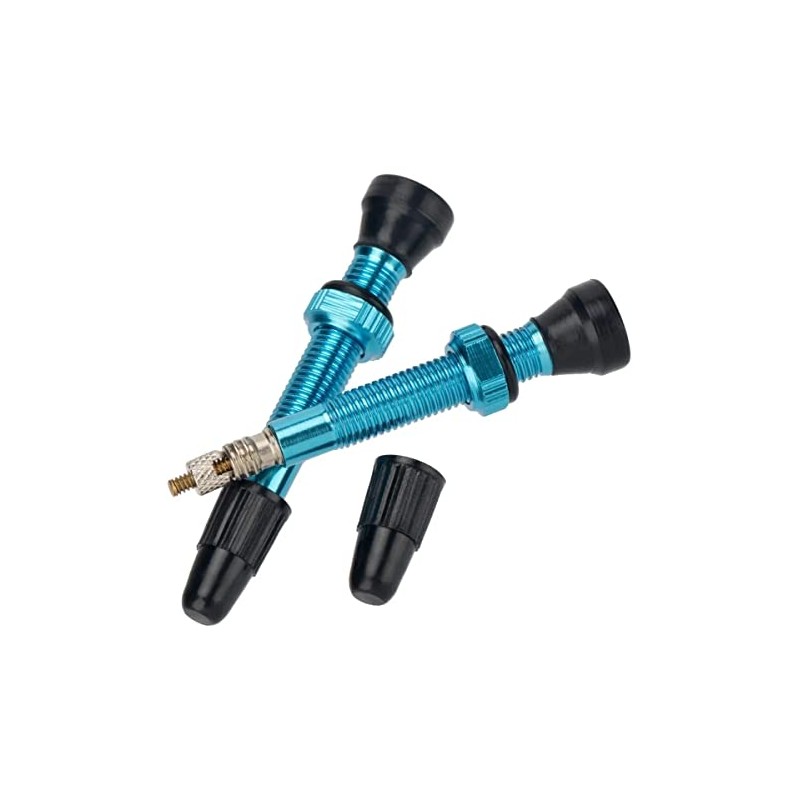 Valvula Francesa Tubeless Bicicleta Largo Aluminio MTB 40mm Par (Azul)