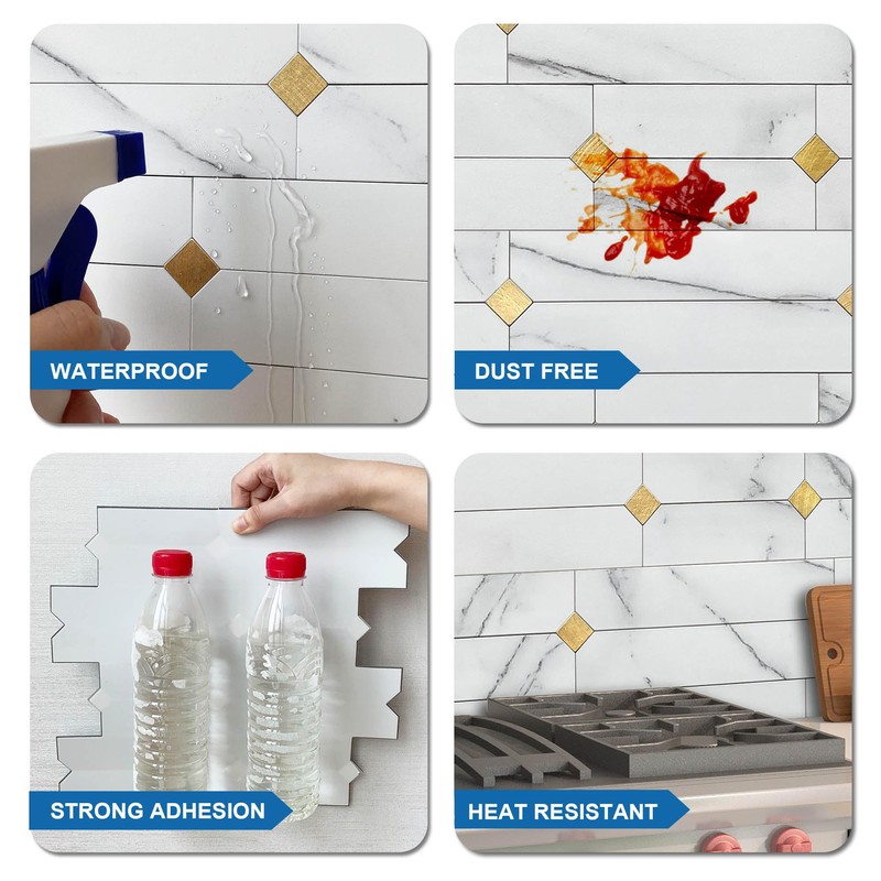 M MOFIT Stone Kitchen Backsplash Peel and Stick Tile Stickers