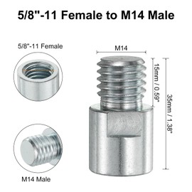 sourcing map 2pcs M14 Female to 5/8"-11 Male Adapter Polisher Adaptor Connecting Rotary Tool Attachment Thread Adapter Conversion Tool for Diamond Core Bit Polishing Pad Wheel