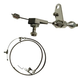 for All Ford C6 C-6 Transmission Kick Down Cable Kit, Stainless Braided Polished Transmission Detent Kickdown Trans Wiring Kit