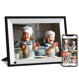 Digital Picture Frame，JREN 8 inch WiFi Digital Photo Frame with HD Touch Screen Auto-Rotate， Share Photos and Videos via FRAMEO App Anytime and Anywhere Color Black