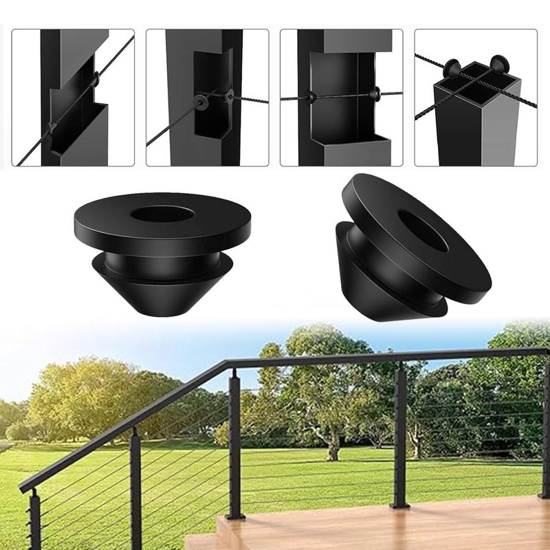 100 Pcs Cable Railing Protective Sleeves Rubber Grommets for 1/8"