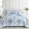 QuiltMuse Blue Quilts Queen Size - 100% Cotton Quilt Set