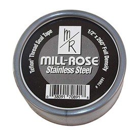 MILL-ROSE 70891 (silver) 1/2" x 260" 3-WRAP Stainless Steel Teflon PTFE Thread Seal Tape