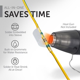 PRO-SSKT Solder Sleeve Assortment Kit- Electrical Connections for stereos, Motorcycles, Lighting Projects, Off Road Vehicles, ATVs, UTVS RVs and Boats 75PCS