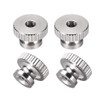 sourcing map 4pcs Knurled Thumb Nuts M4 Round Buttons with