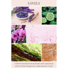 ECO CANDLE CO. Room & Linen Spray, Lovely, 8 oz. - Scents Of Lavender, Rosewood, Orchid, Bergamot, Cedarwood, & Musk - Recycled Aluminum Bottle, No Propellents, Pump Top, All Natural Ingredients