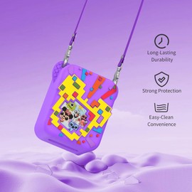 Silicone Protective Case for Bitzee Interactive Toy Digital Pet – Shockproof, Anti-Scratch, Washable Cover with Lanyard (Lavender)