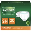 Depend Protection with Tabs, Maximum Briefs S/M, 20 Count 19-34